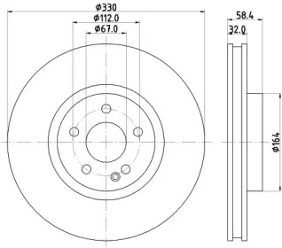 HELLA PAGID 8dd355123501 -  Тормозной диск